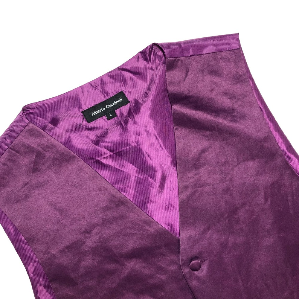 Alberto Cardinali Sleeveless Vest Large Purple Waistcoat Formal Wedding‎ Prom